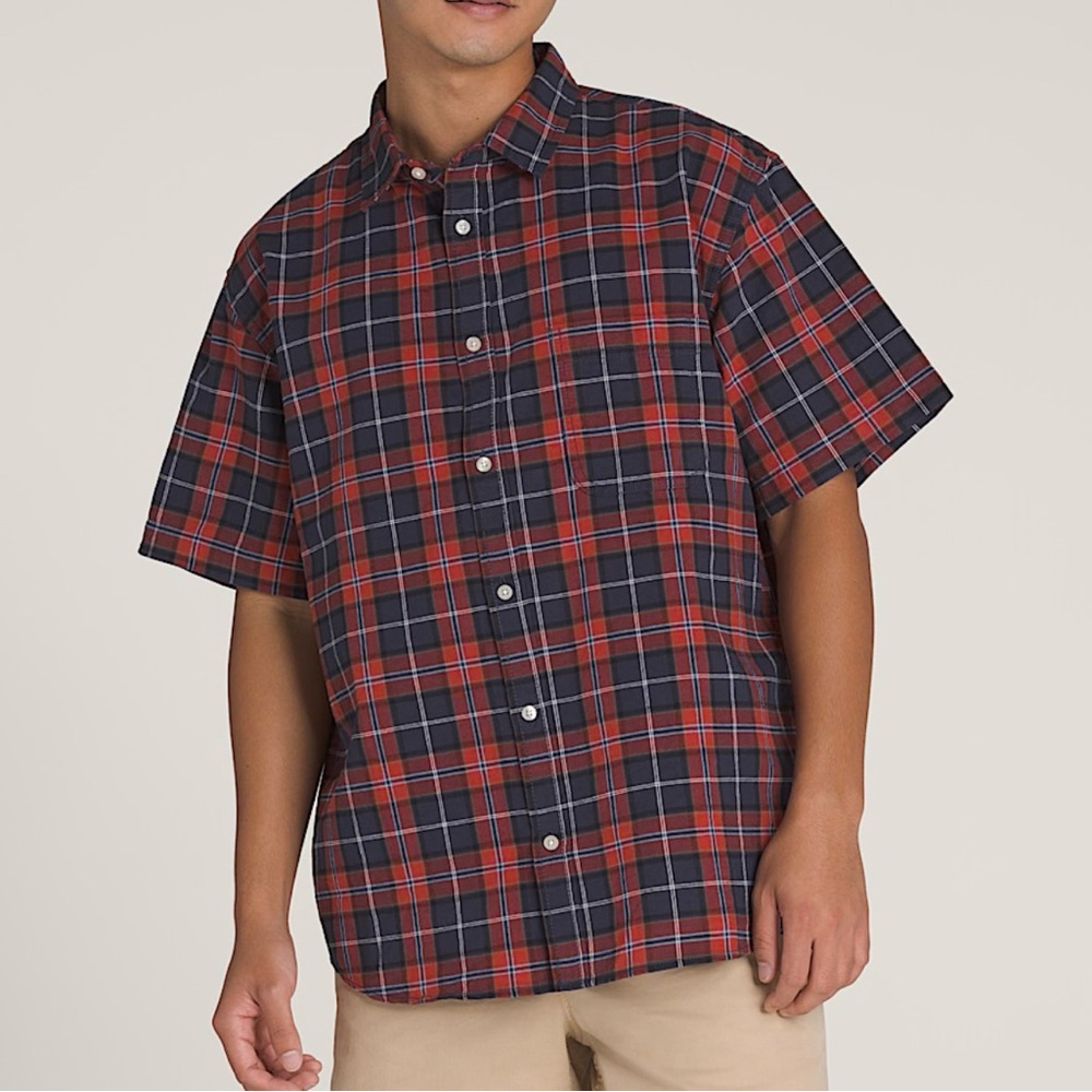 🌻 Vans Lawson Red and Blue Plaid Casual Shirt Large